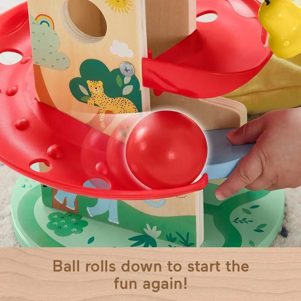 Fisher-Price HXT92 Wooden Treehouse Ball Run for Developmental Role Play 9M+
